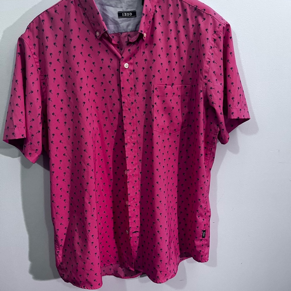 Izod button down shirt w/palm trees